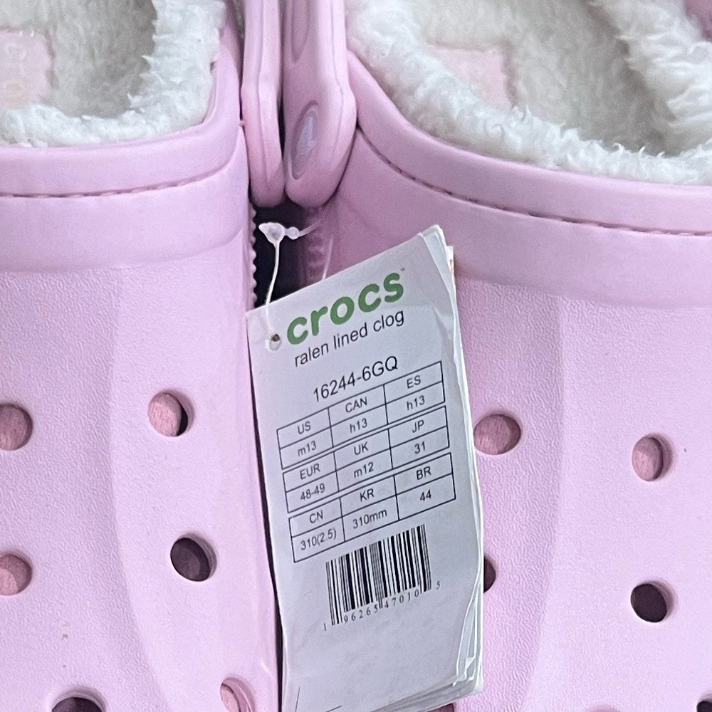 CROCS Pastel Pink Lined Clogs